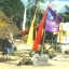 Le village de la Paix de Hiti Tau, place Tarahoi à Papeete (juillet 1995)